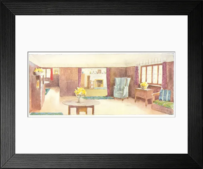 Framed Print : Baillie Scott Flat Interior Framed Print : Baillie Scott Flat Interior
