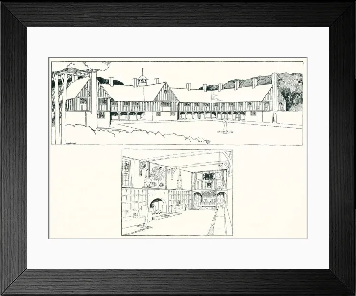 Framed Print : Half Timbered Cooperative Houses Framed Print : Half Timbered Cooperative Houses