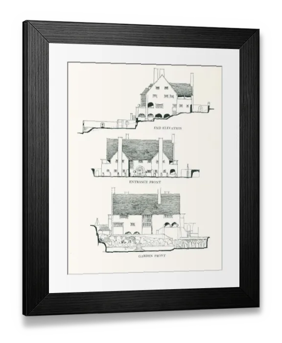 Framed Print : House And Garden Elevations, Switzerland Framed Print : House And Garden Elevations, Switzerland