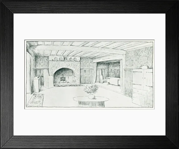 Framed Print : Baillie Scott, Rose Court Hall Framed Print : Baillie Scott, Rose Court Hall