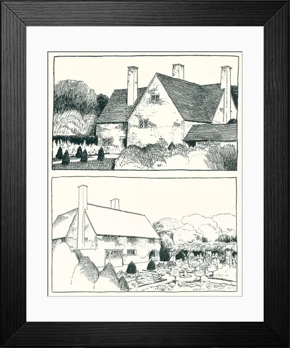 Framed Print : Baillie Scott, Rose Court Exteriors Framed Print : Baillie Scott, Rose Court Exteriors