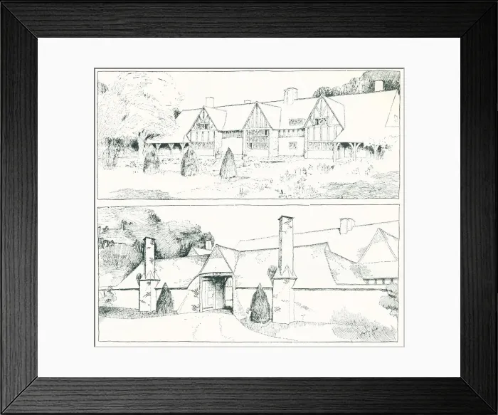 Framed Print : Baillie Scott, The Haven, Surrey Framed Print : Baillie Scott, The Haven, Surrey