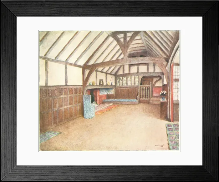 Framed Print : Heather Cottage, Hall Framed Print : Heather Cottage, Hall