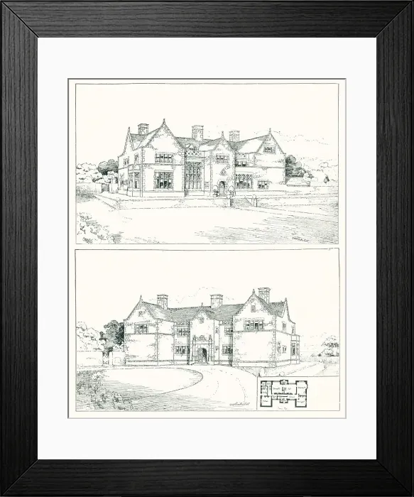 Framed Print : Arts & Crafts Stone House Framed Print : Arts & Crafts Stone House