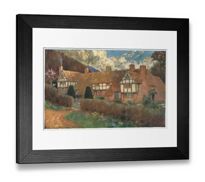 Framed Print : Roadside Cottages, Surrey Framed Print : Roadside Cottages, Surrey