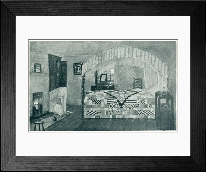 Framed Print : Baillie Scott Kent Cottage Bedroom