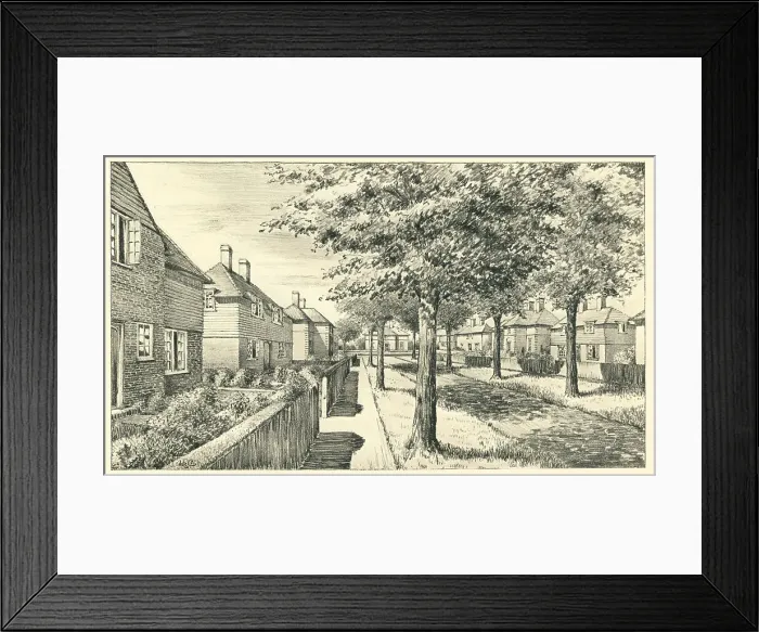 Framed Print : Houses At Austen Wood Common Framed Print : Houses At Austen Wood Common