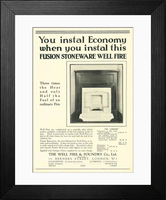Framed Print : Well Fire & Foundry Advertisement Framed Print : Well Fire & Foundry Advertisement