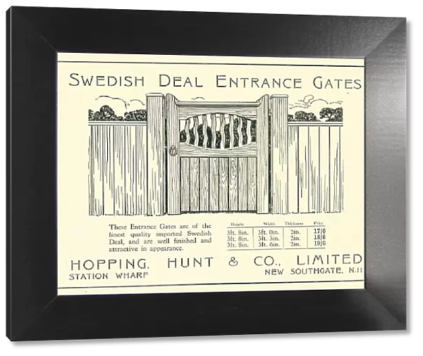 Hopping Hunt & Co. Gate Advertisement