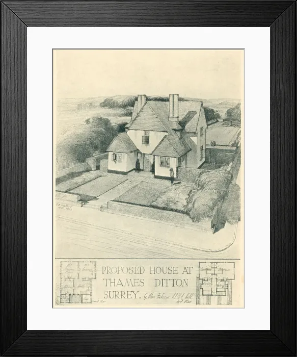 Framed Print : Proposed House, Thames Ditton, Surrey Framed Print : Proposed House, Thames Ditton, Surrey