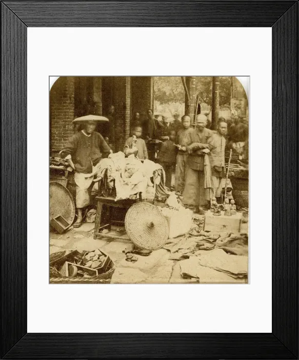 Framed Print : Canton. Chinese Marine Store Stall, and Sugar Cane Dealer Framed Print : Canton. Chinese Marine Store Stall, and Sugar Cane Dealer