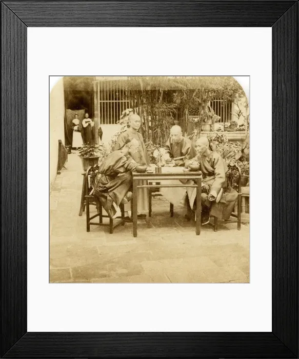 Framed Print : Mandarins playing a Game somewhat similar to Draughts Framed Print : Mandarins playing a Game somewhat similar to Draughts