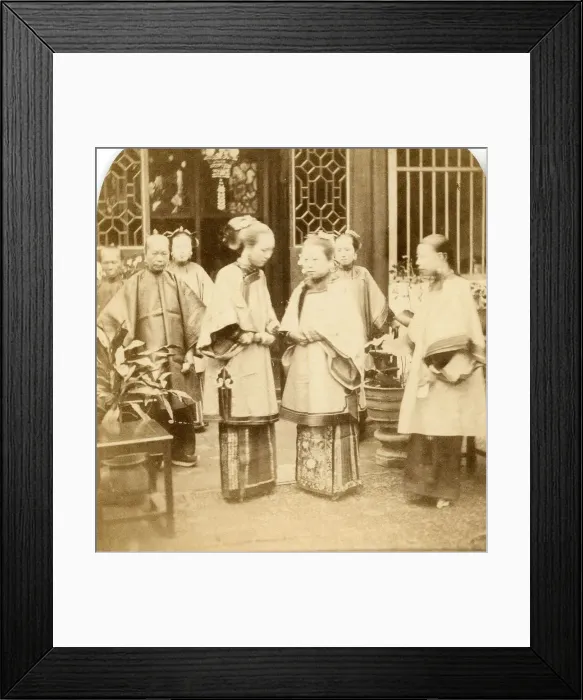 Framed Print : Canton. Group of Chinese Ladies receiving Visitors Framed Print : Canton. Group of Chinese Ladies receiving Visitors