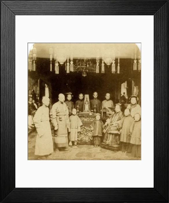 Framed Print : Interior of a Chinese Drawing Room, with a Mandarin Family Framed Print : Interior of a Chinese Drawing Room, with a Mandarin Family