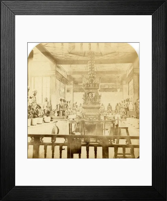 Framed Print : Canton. Interior of the Temple of 500 Idols Framed Print : Canton. Interior of the Temple of 500 Idols