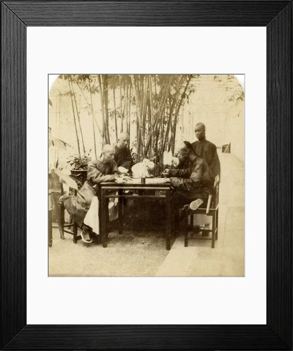 Framed Print : Canton. Two Mandarins of the First Class, or Blue Button