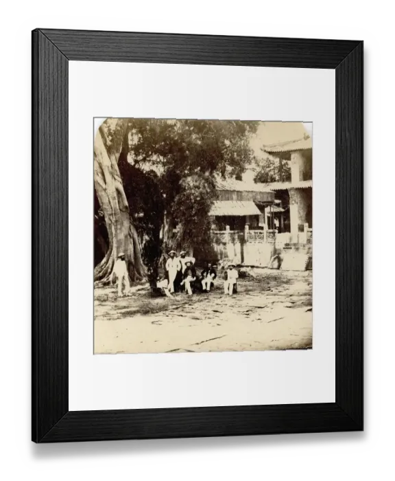 Framed Print : Group of British Officers in garden of Allied Commissioners Framed Print : Group of British Officers in garden of Allied Commissioners