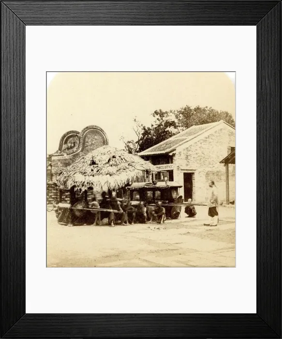 Framed Print : Group of Palanquin Bearers, rest opposite the Parcel Office Framed Print : Group of Palanquin Bearers, rest opposite the Parcel Office