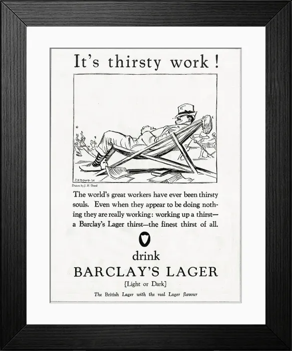 Framed Print : Advert, Barclay's Lager Beer Framed Print : Advert, Barclay's Lager Beer