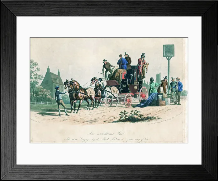 Framed Print : Unwelcome Fare, Bristol-London Mail Coach Framed Print : Unwelcome Fare, Bristol-London Mail Coach