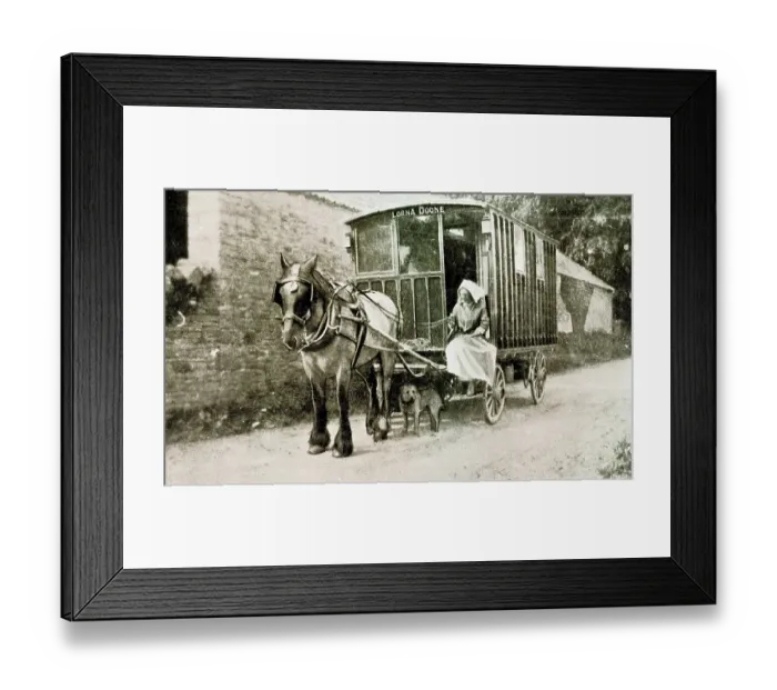 Framed Print : Miss Hs Manfield's Van, Lorna Doone Framed Print : Miss Hs Manfield's Van, Lorna Doone