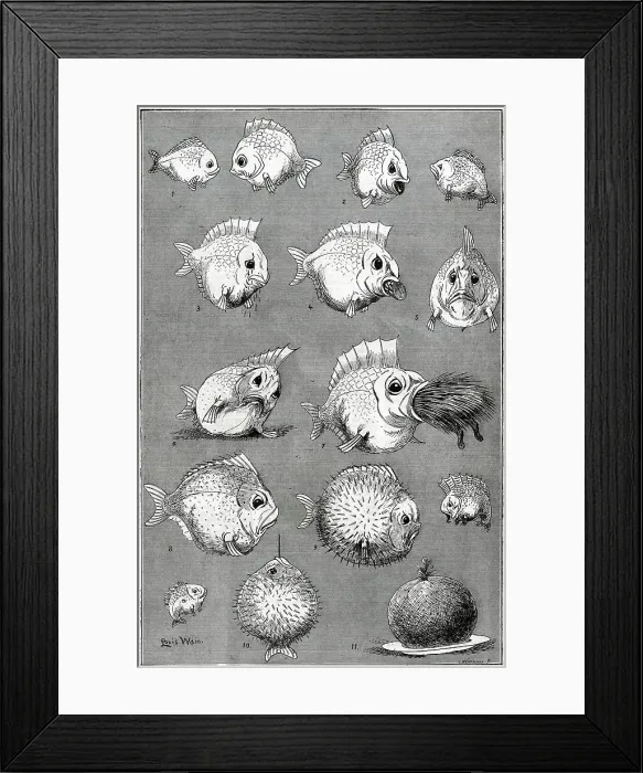 Framed Print : A Very Fishy Story, by Louis Wain Framed Print : A Very Fishy Story, by Louis Wain