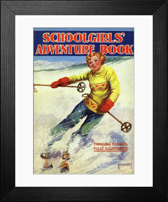 Framed Print : Cover design, Schoolgirls Adventure Book Framed Print : Cover design, Schoolgirls Adventure Book