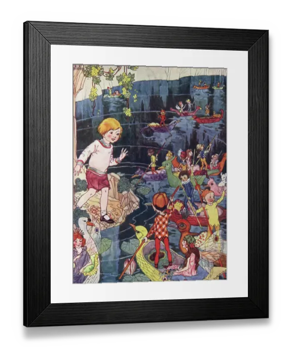 Framed Print : How Lovely, cried Pat, It's a Fairy Lake, by Lola Onslow Framed Print : How Lovely, cried Pat, It's a Fairy Lake, by Lola Onslow
