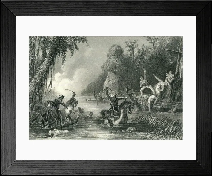 Framed Print : Massacre in the boats off Cawnpore (Kanpur) Framed Print : Massacre in the boats off Cawnpore (Kanpur)