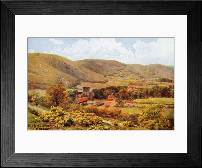 Framed Print : Devil's Dyke and the small village of Poynings, nr. Brighton Framed Print : Devil's Dyke and the small village of Poynings, nr. Brighton
