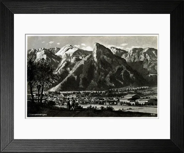 Framed Print : Oberammergau and peaks of Kofel and Not, Bavaria Framed Print : Oberammergau and peaks of Kofel and Not, Bavaria