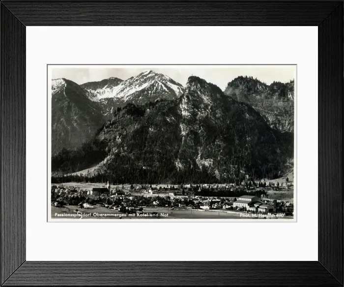 Framed Print : Oberammergau and peaks of Kofel and Not, Bavaria Framed Print : Oberammergau and peaks of Kofel and Not, Bavaria