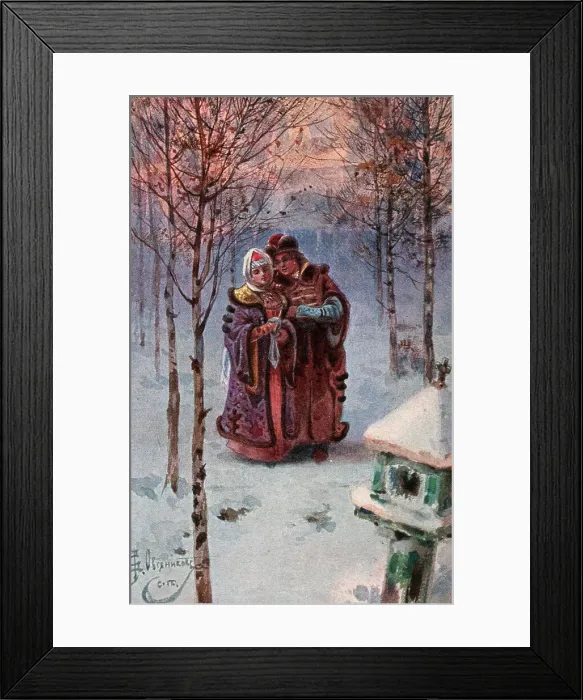 Framed Print : A young well-to-do married couple, Russia, 17th century Framed Print : A young well-to-do married couple, Russia, 17th century