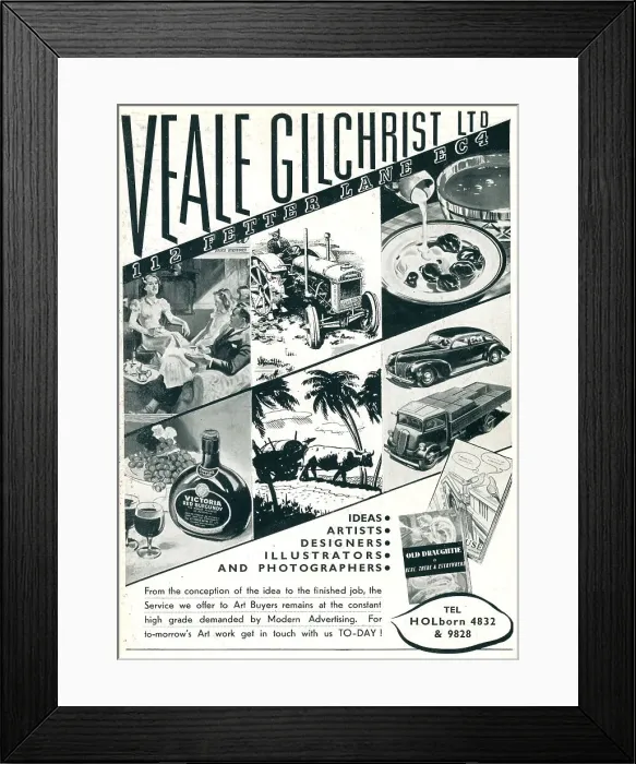 Framed Print : Veale Gilchrist Advertisement Framed Print : Veale Gilchrist Advertisement