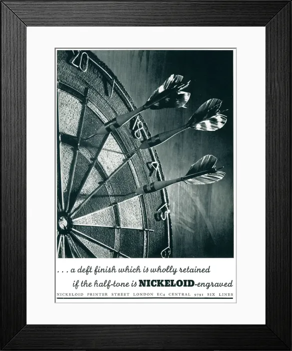 Framed Print : Nickeloid Photograph, Darts Framed Print : Nickeloid Photograph, Darts