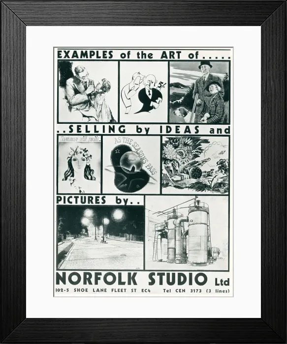 Framed Print : Norfolk Studio Advertisement Framed Print : Norfolk Studio Advertisement