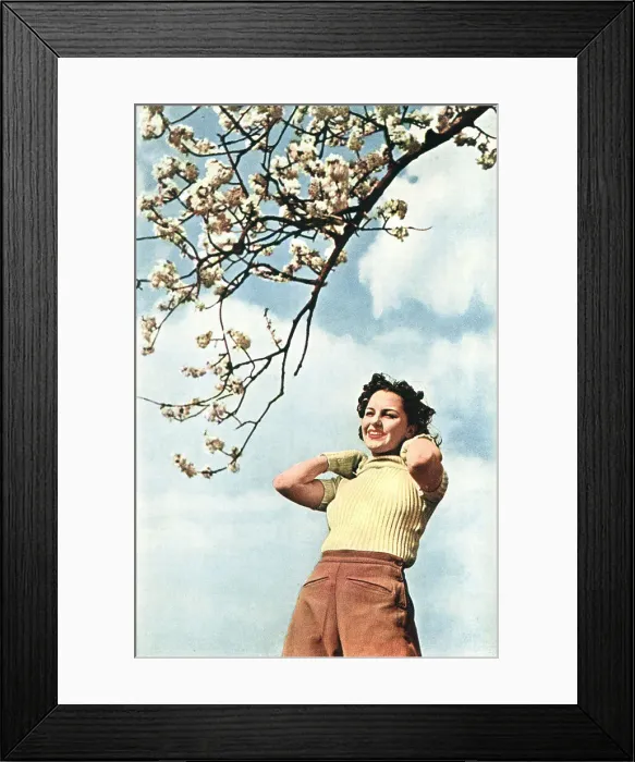Framed Print : Advertisement Photograph, Woman Smiling Outdoors Framed Print : Advertisement Photograph, Woman Smiling Outdoors