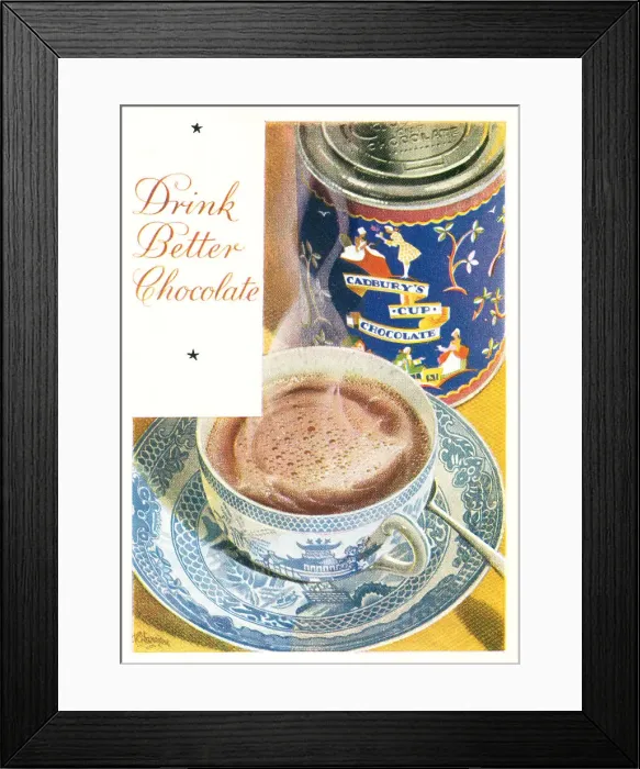 Framed Print : Cadburys Cup Chocolate Advertisement Framed Print : Cadburys Cup Chocolate Advertisement