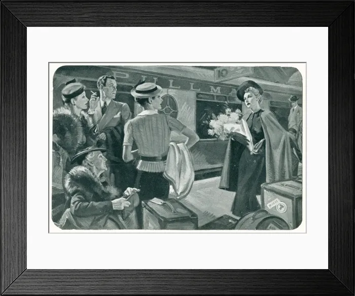 Framed Print : Pullman Train Illustration Framed Print : Pullman Train Illustration