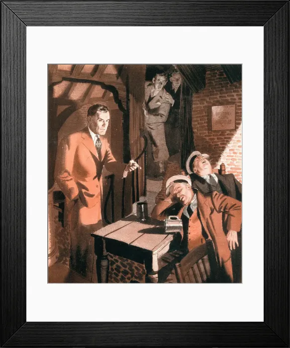 Framed Print : Advertisement Illustration, Men Sleeping Framed Print : Advertisement Illustration, Men Sleeping