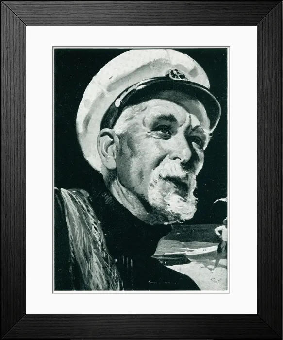 Framed Print : Old Sailor Advertisement Illustration Framed Print : Old Sailor Advertisement Illustration