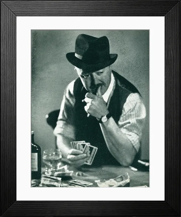 Framed Print : Man Playing Cards Framed Print : Man Playing Cards