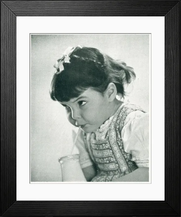 Framed Print : Little Girl Drinking Framed Print : Little Girl Drinking