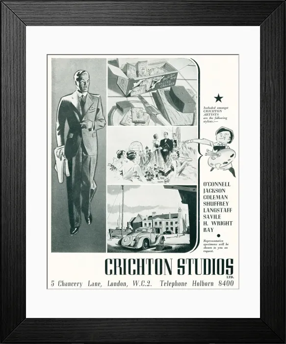 Framed Print : Chrichton Studios Advertisement