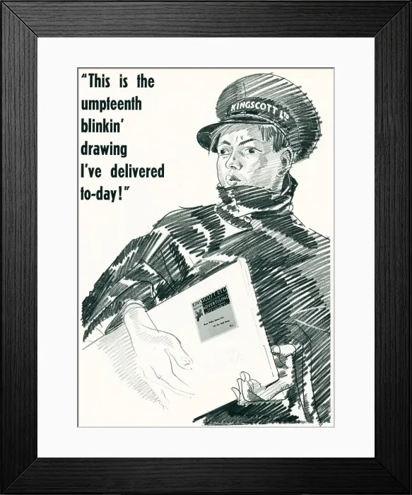 Framed Print : Kingscott Ltd Advertisement Illustration Framed Print : Kingscott Ltd Advertisement Illustration
