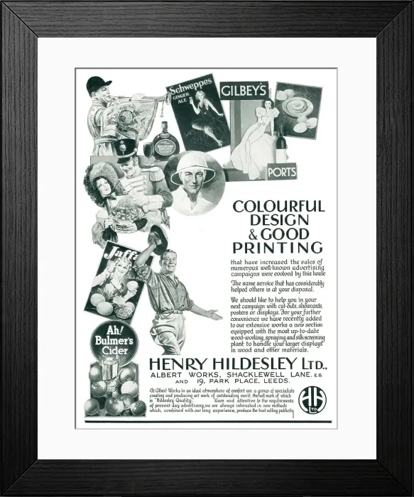 Framed Print : Henry Hildesley Advertisement Framed Print : Henry Hildesley Advertisement