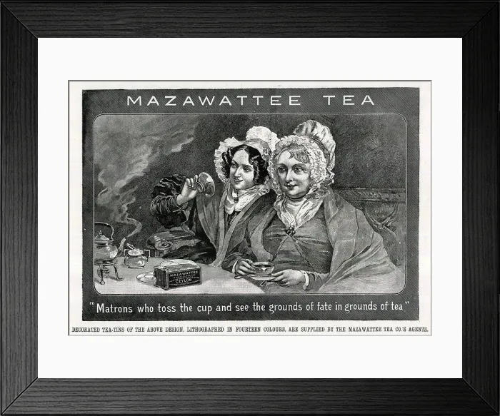Framed Print : Advert, Reading the Tea Leaves, Mazawattee Tea Co Framed Print : Advert, Reading the Tea Leaves, Mazawattee Tea Co