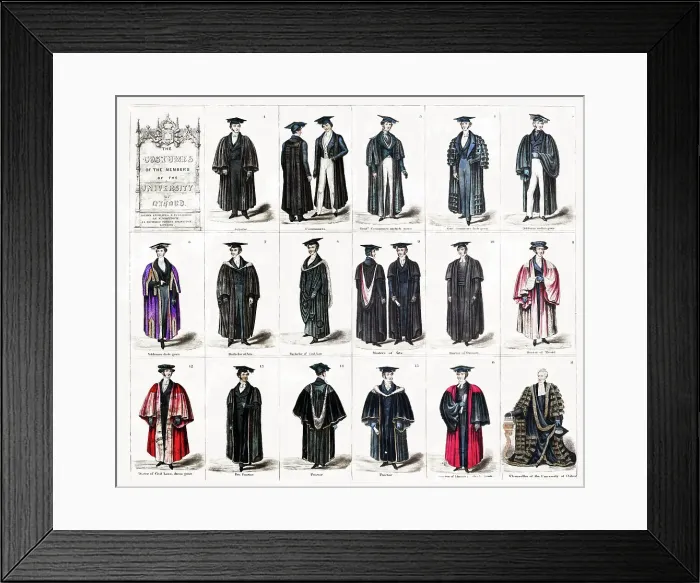 Framed Print : Costumes of the Members of the University of Oxford Framed Print : Costumes of the Members of the University of Oxford