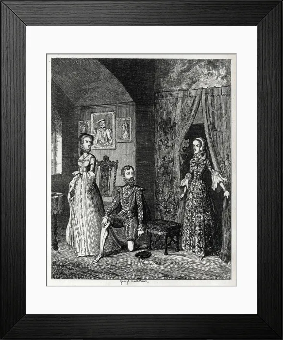 Framed Print : Queen Mary surprising Courtenay and Princess Elizabeth Framed Print : Queen Mary surprising Courtenay and Princess Elizabeth