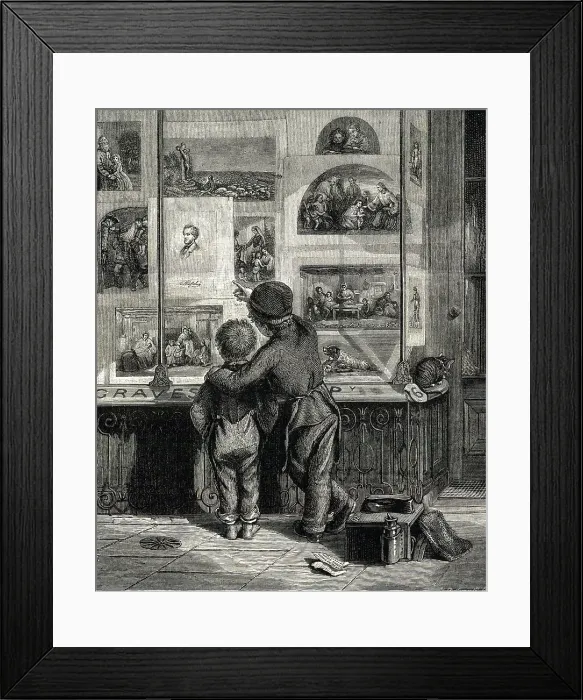 Framed Print : The Print Seller's Shop Window, Henry Graves, London Framed Print : The Print Seller's Shop Window, Henry Graves, London